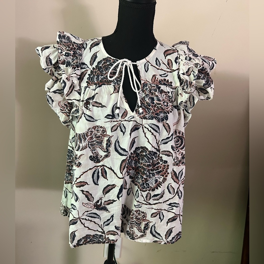 House of Harlow 1960 Floral Flutter Sleeve Tunic